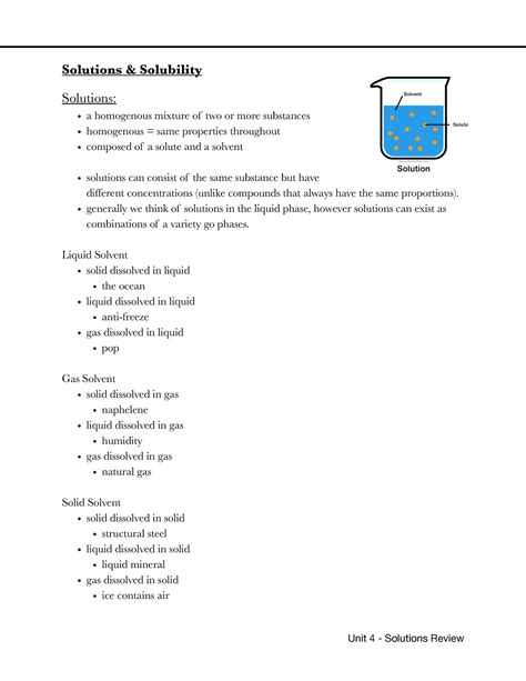 <strong>Solubility Test</strong> Review - Mrs. . Grade 11 chemistry solutions and solubility practice test with answers